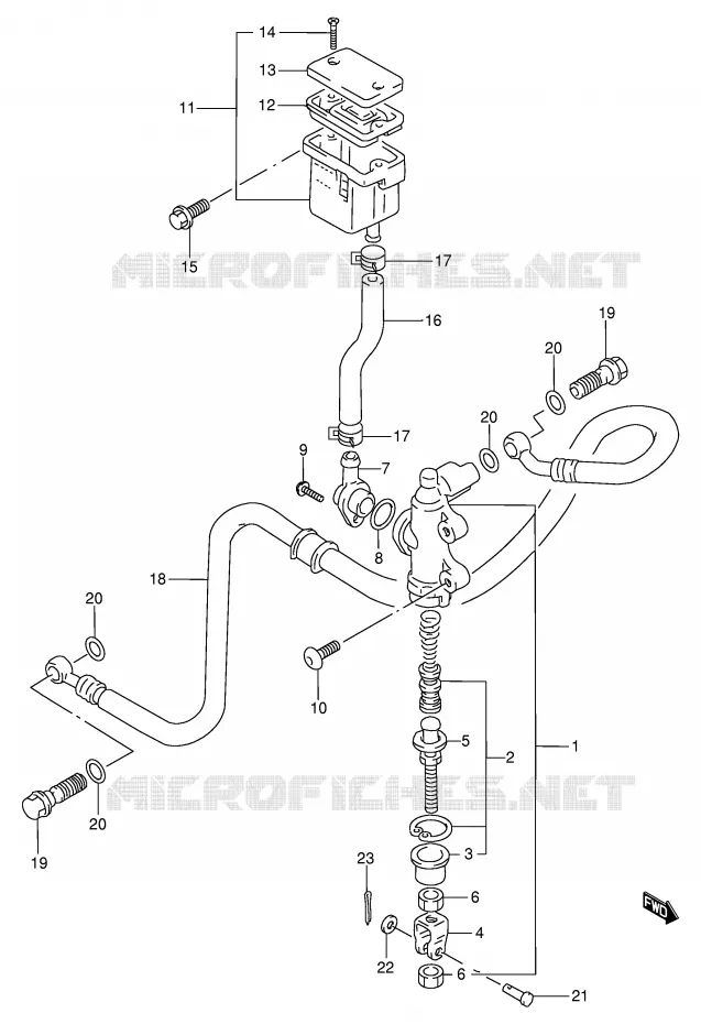 MAITRE CYLINDRE ARRIERE Suzuki MOTO 600 BANDIT 1997  GSF600V(E2)