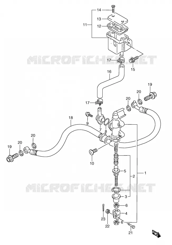 MAITRE CYLINDRE ARRIERE Suzuki MOTO 600 GSX-R 1998  GSX-R600W(E2)