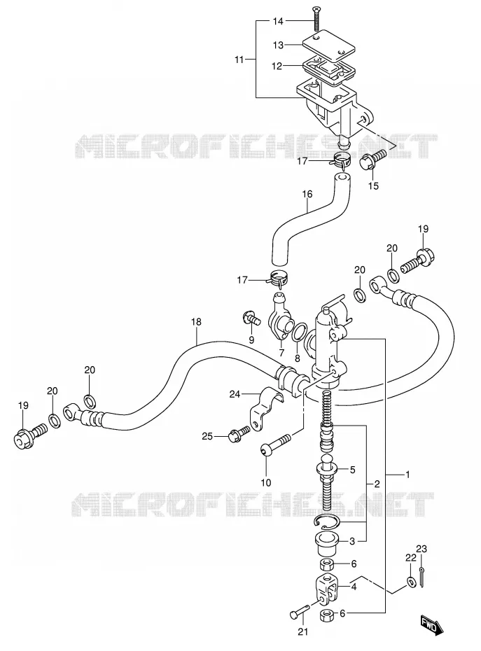 MAITRE CYLINDRE ARRIERE Suzuki MOTO 600 GSX-R 2003  GSX-R600UZK3(E2)