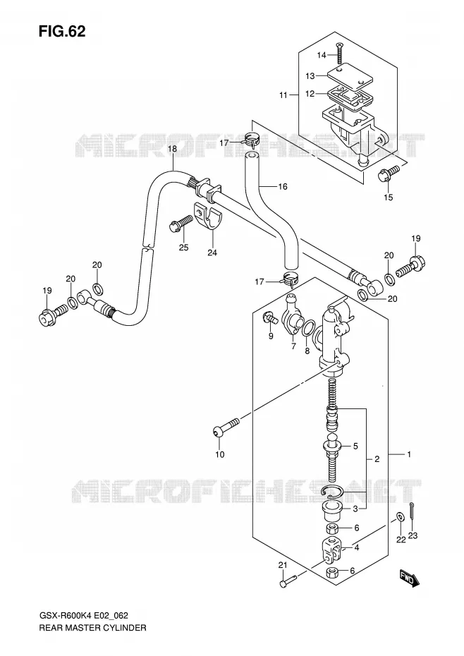 MAITRE CYLINDRE ARRIERE Suzuki MOTO 600 GSX-R 2005  GSX-R600K5(E2)