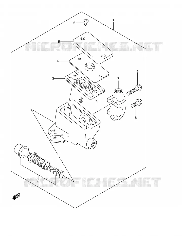 MAITRE CYLINDRE AVANT (GSF1200K1/K2/K3/K4/ZK4/K5/ZK5) Suzuki MOTO 1200 BANDIT 2004  GSF1200K4(E2)