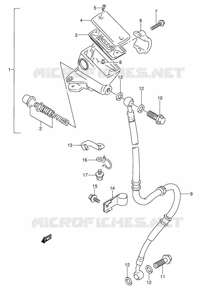 MAITRE CYLINDRE AVANT (MODELE M) Suzuki MOTO 250 GSX 1996  GSX250FT(E24)