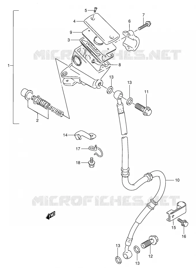 MAITRE CYLINDRE AVANT (MODELE N/P/R/T/V) Suzuki MOTO 250 GSX 1997  GSX250FV(E24)