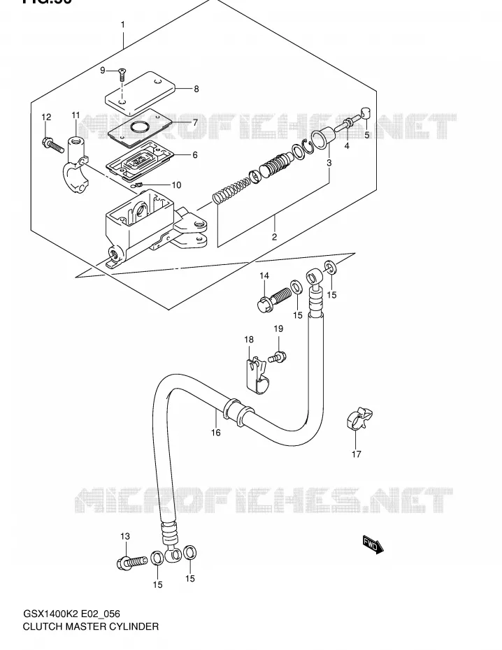 MAITRE CYLINDRE D'EMBRAYAGE Suzuki MOTO 1400 GSX 2002  GSX1400K2(E2)