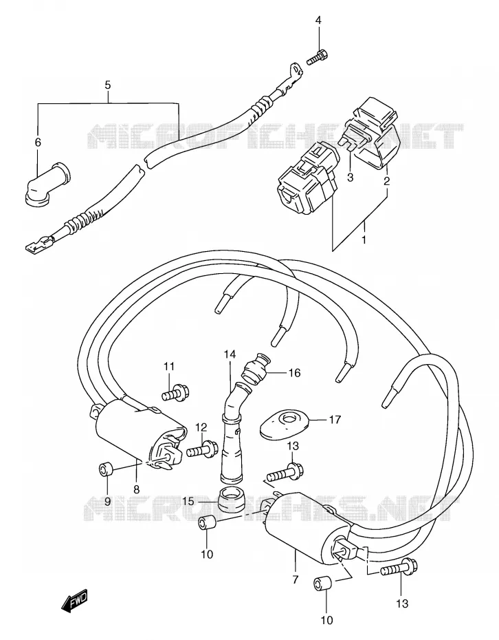 PARTIE ELECTRIQUE (GSF1200SAV/SAW/SAX/SAY) Suzuki MOTO 1200 BANDIT 2000  GSF1200SY(E2)