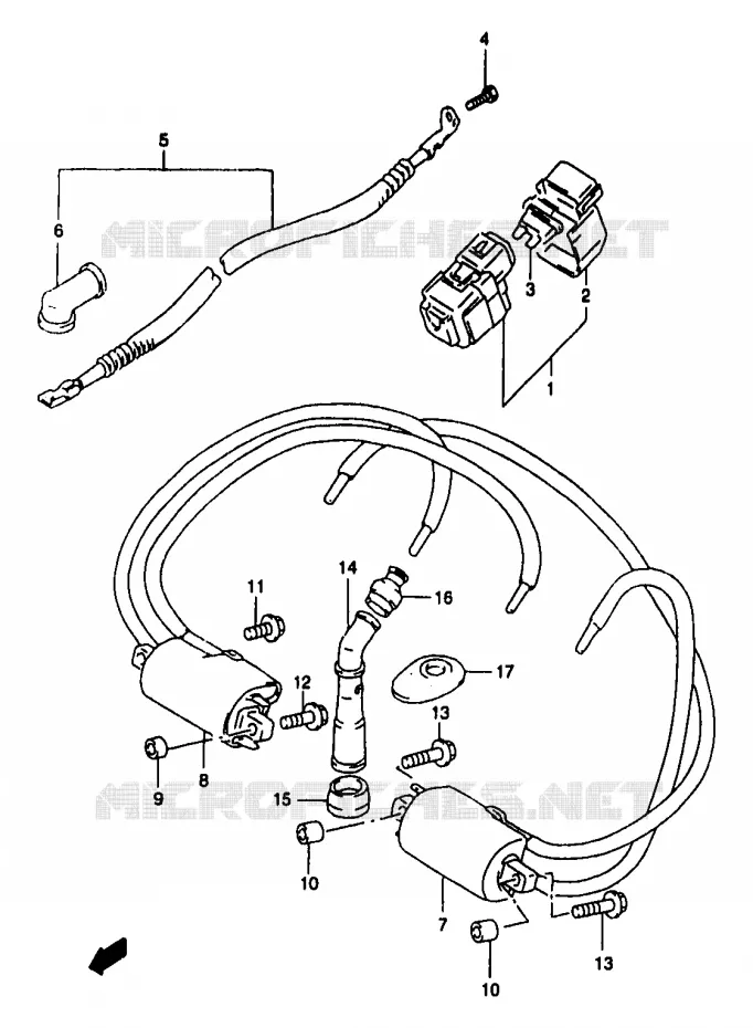 PARTIE ELECTRIQUE (GSF1200SAV/SAW/SAX/SAY) Suzuki MOTO 1200 BANDIT 2000  GSF1200Y(T/V/W/X/Y)