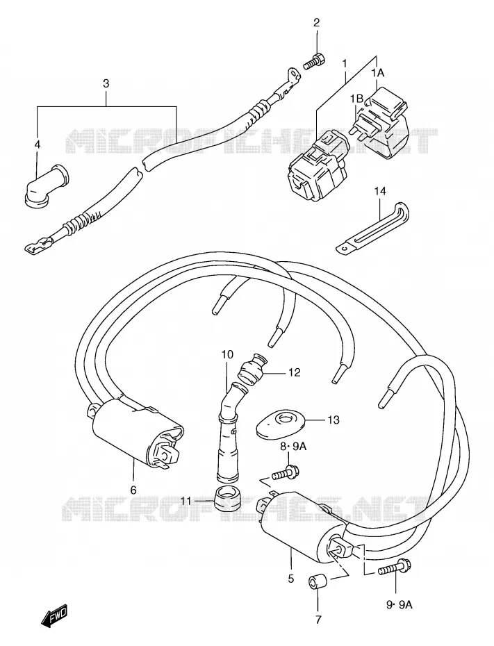 PARTIE ELECTRIQUE (GSF1200T/V/W/X/Y/ST/SV/SW/SX/SY) Suzuki MOTO 1200 BANDIT 2000  GSF1200Y(E2)