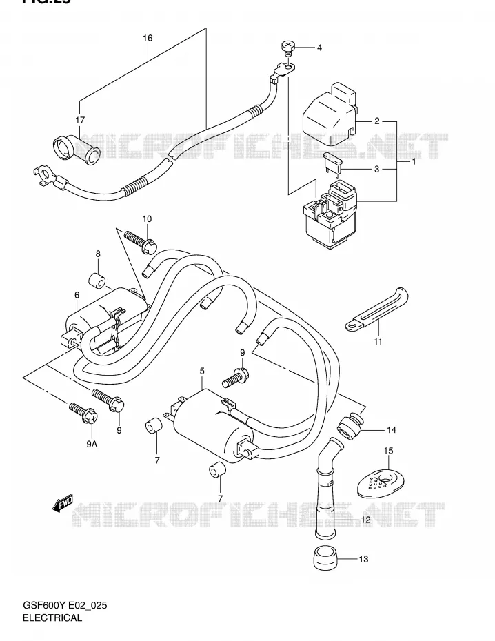 PARTIE ELECTRIQUE Suzuki MOTO 600 BANDIT 2002  GSF600SK2(E2)