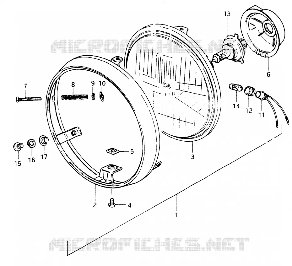 PHARE (E16,E17,E21,E25,E26,E34) Suzuki MOTO 400 GSX 1983  GSX400FD