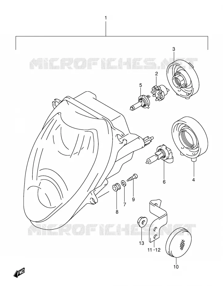 PHARE (E24) Suzuki MOTO 1300 HAYABUSA 1999  GSX1300RU1X(E2)