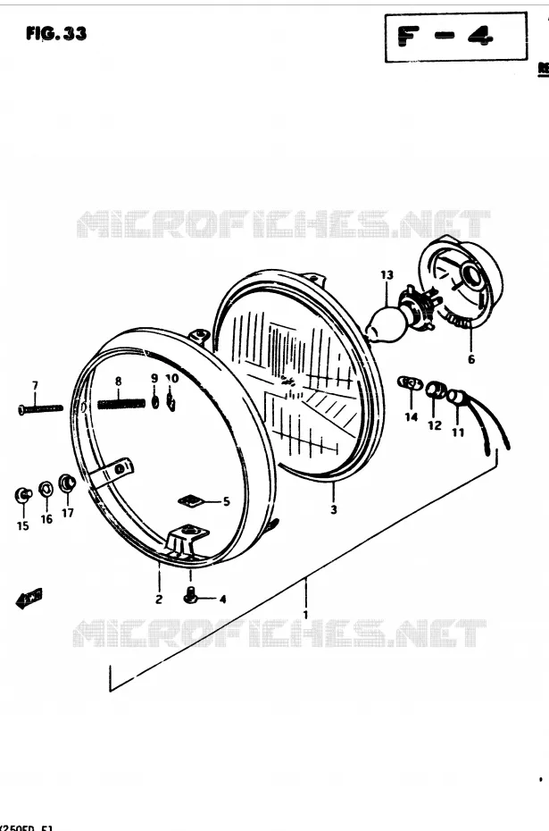 PHARE (E4) Suzuki MOTO 250 GSX 1982  GSX250SZ(Z/D)