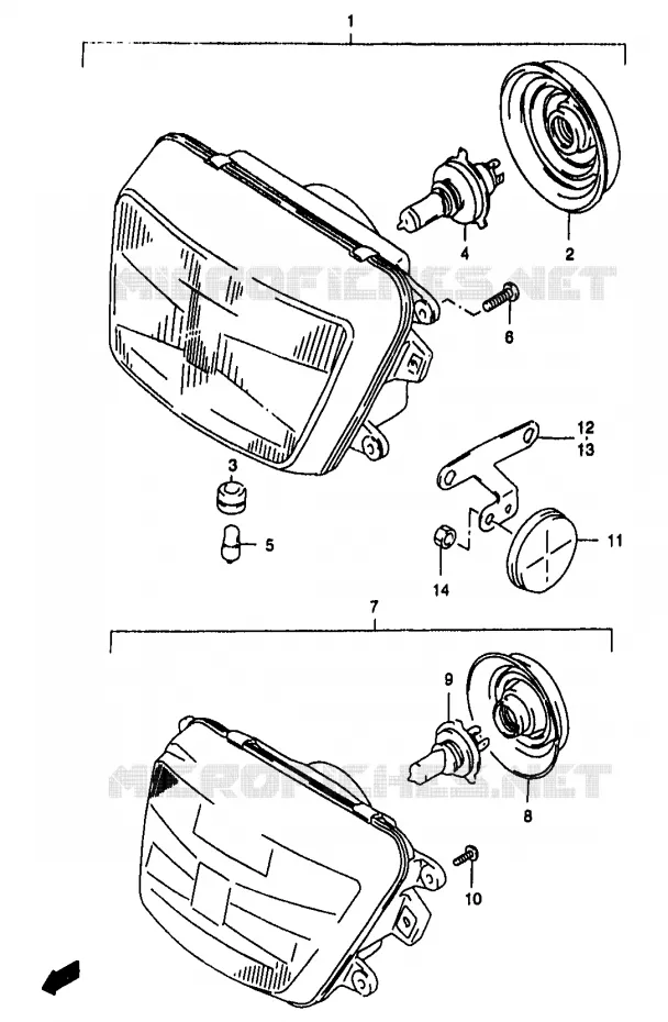 PHARE (GSF1200ST/SV/SW/SX/SY/SAV/SAW/SAX/SAY) Suzuki MOTO 1200 BANDIT 2000  GSF1200SAY(T/V/W/X/Y)