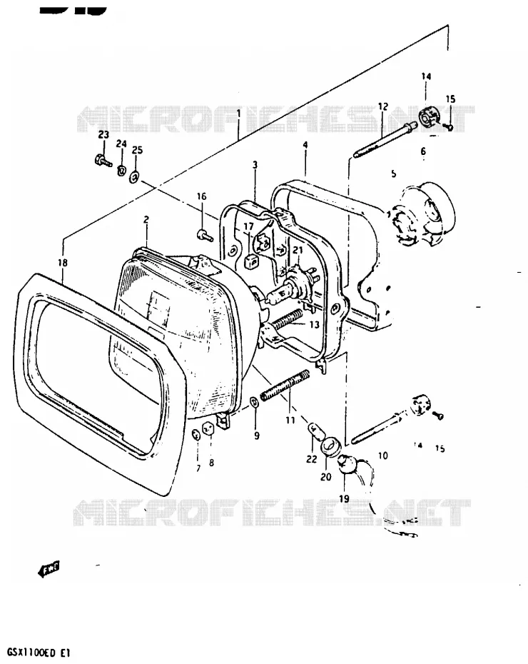 PHARE (GSX1100ESD) Suzuki MOTO 1100 GSX 1982  GSX1100Z(Z/D)