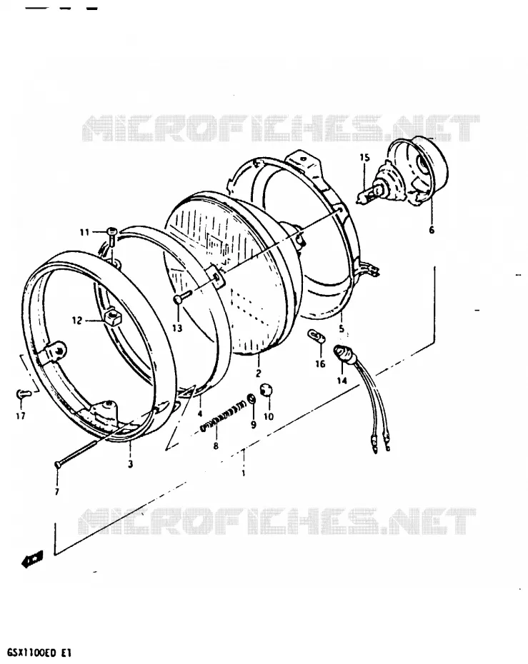 PHARE (GSX1100Z/EZ/D/ED/XD/EXD) Suzuki MOTO 1100 GSX-E 1982  GSX1100EZ(Z/D)