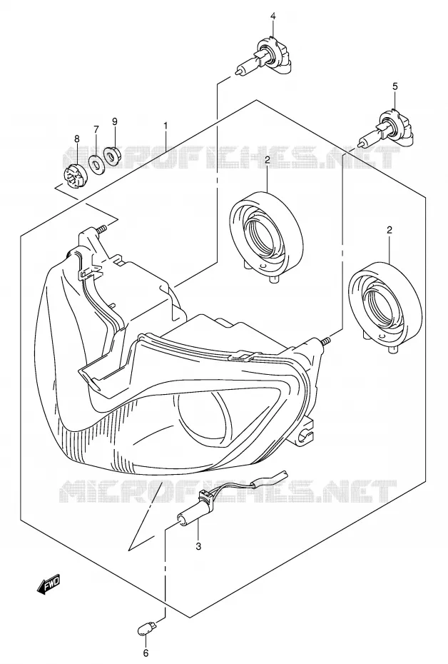 PHARE (NOTE) Suzuki MOTO 600 BANDIT 2001  GSF600UK1(E2)