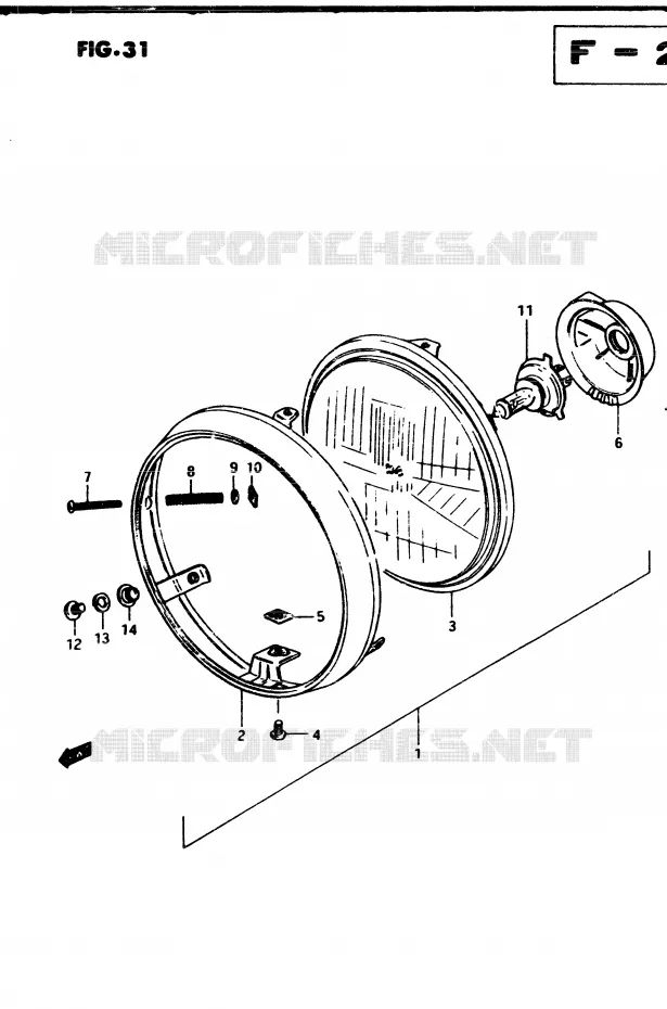 PHARE Suzuki MOTO 250 GSX 1982  GSX250EZ(Z/D)
