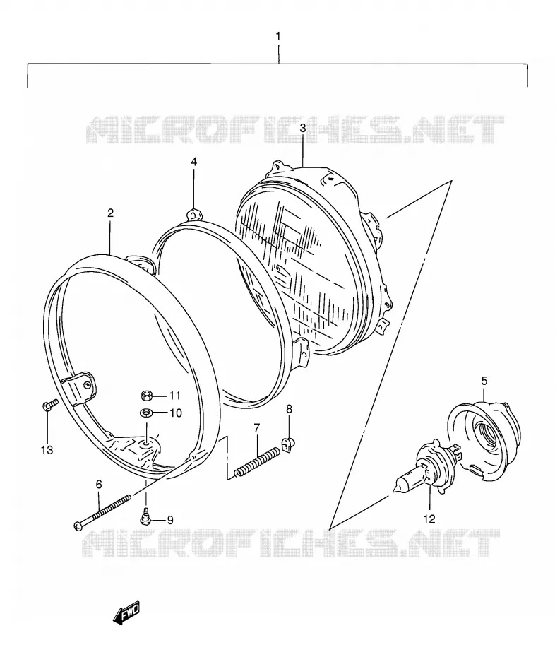 PHARE Suzuki MOTO 400 BANDIT 1997  GSF400VV(E30)