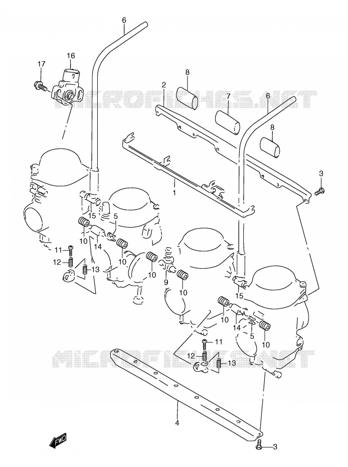 PIECES EXTERNES CARBURATEUR Suzuki MOTO 1200 BANDIT 1999  GSF1200SX(E2)