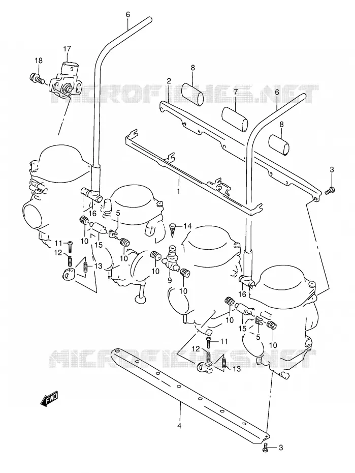 PIECES EXTERNES CARBURATEUR Suzuki MOTO 1200 BANDIT 2000  GSF1200SY(E28)