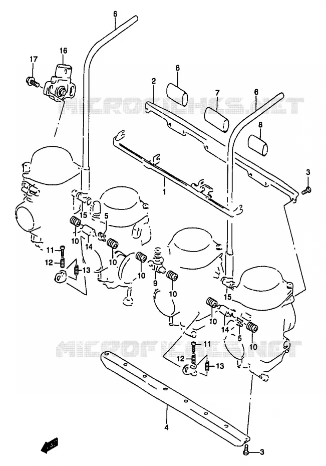 PIECES EXTERNES CARBURATEUR Suzuki MOTO 1200 BANDIT 2000  GSF1200Y(T/V/W/X/Y)