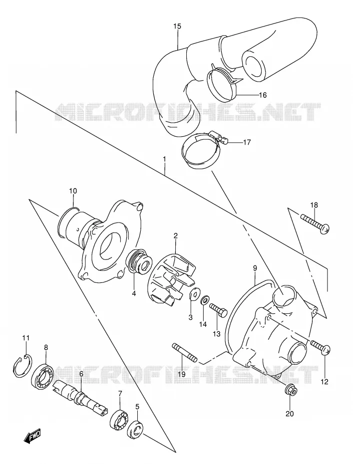 POMPE A EAU Suzuki MOTO 1100 GSX-R 1995  GSX-R1100WSKS(E28)