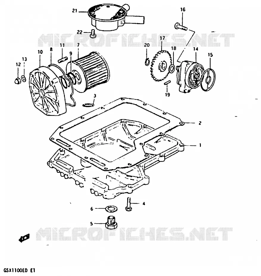 POMPE A HUILE - FILTRE A HUILE Suzuki MOTO 1100 GSX-E 1982  GSX1100EZ(Z/D)