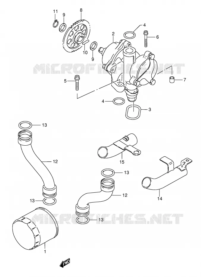 POMPE A HUILE Suzuki MOTO 1200 BANDIT 1998  GSF1200SW(E28)