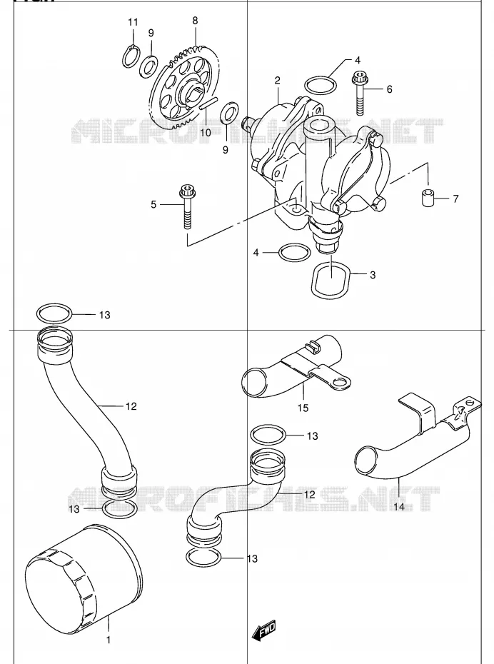 POMPE A HUILE Suzuki MOTO 1200 BANDIT 2003  GSF1200K3(E2)