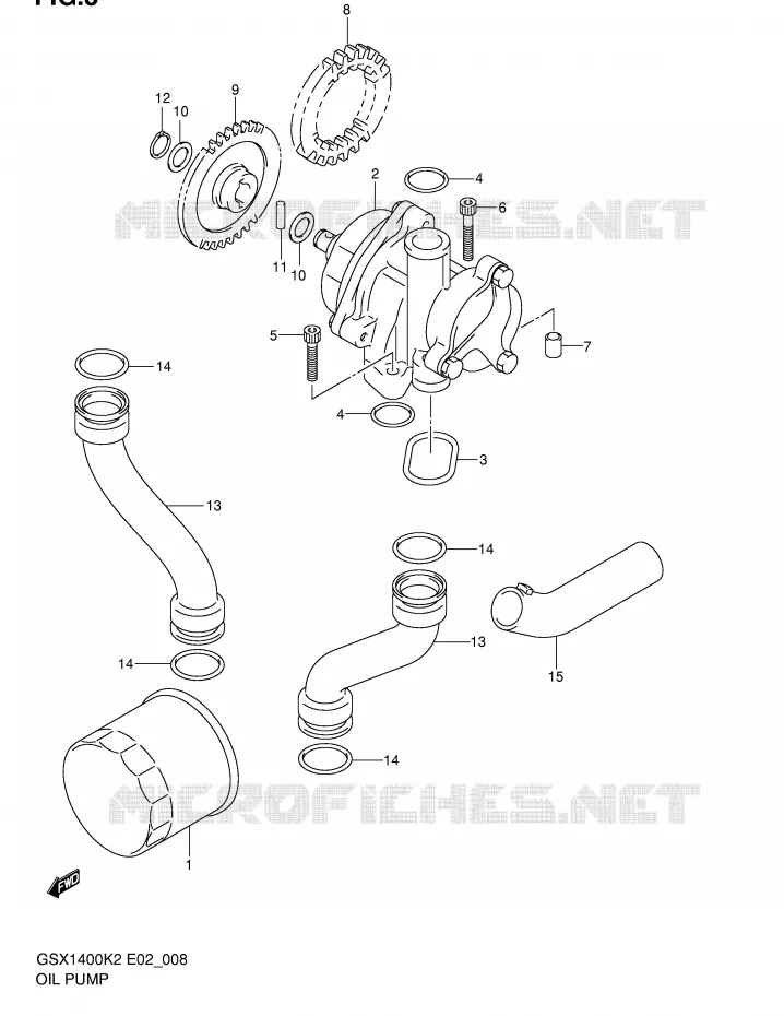 POMPE A HUILE Suzuki MOTO 1400 GSX 2004  GSX1400K4(E2)