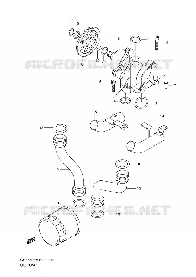 POMPE A HUILE Suzuki MOTO 650 BANDIT 2005  GSF650SAK5(E2)