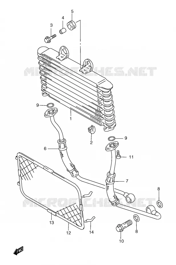 RADIATEUR D'HUILE Suzuki MOTO 1200 BANDIT 1999  GSF1200X(E2)