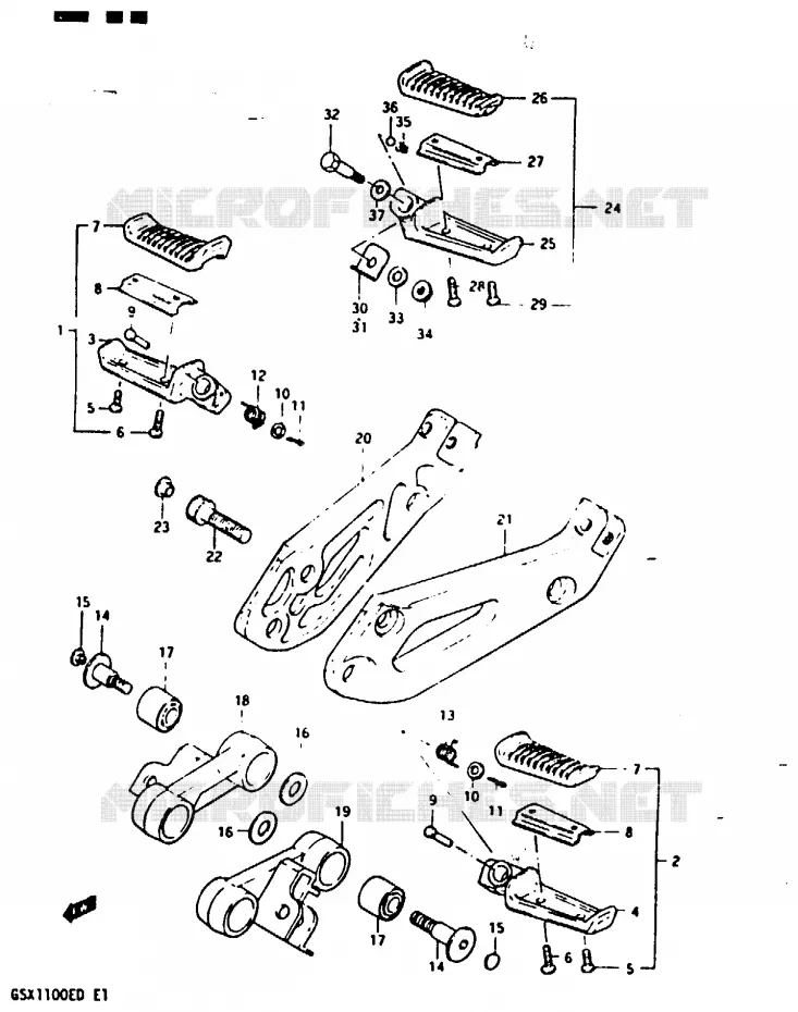 REPOSE PIED (MODELE D) Suzuki MOTO 1100 GSX 1983  GSX1100D(Z/D)