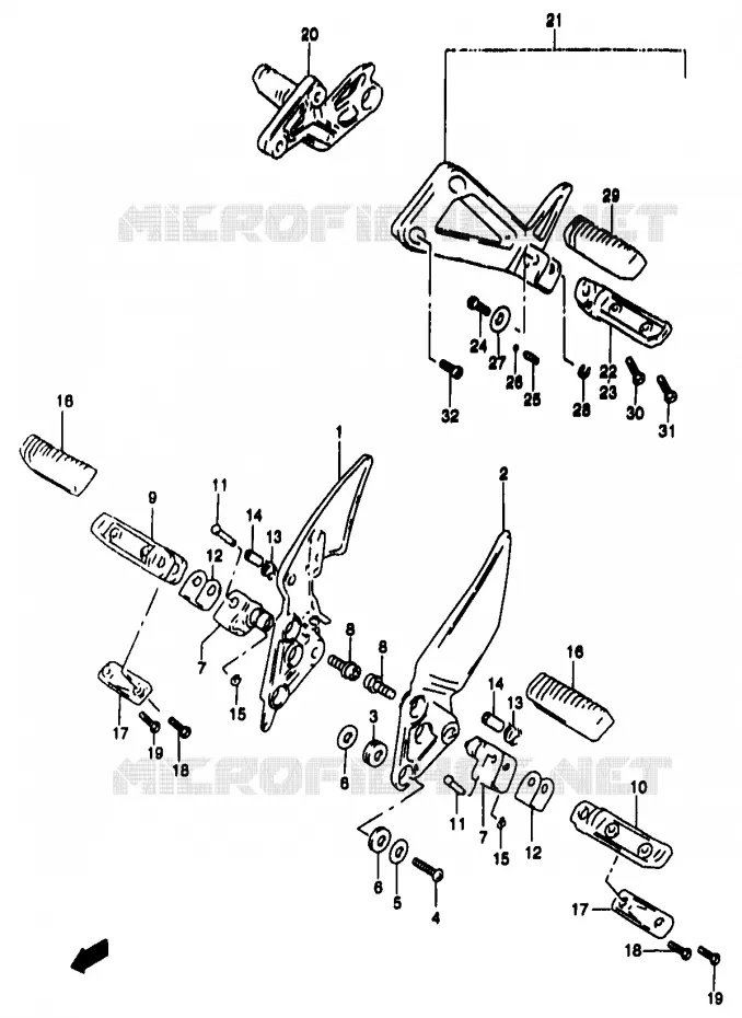 REPOSE PIED (MODELE Y) Suzuki MOTO 1200 BANDIT 1999  GSF1200X/GSF1200SX/GSF1200SAX
