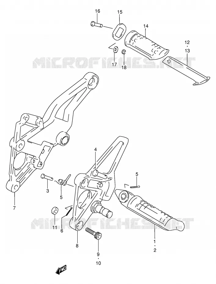 REPOSE PIED Suzuki MOTO 250 GSX 1997  GSX250FV(E24)