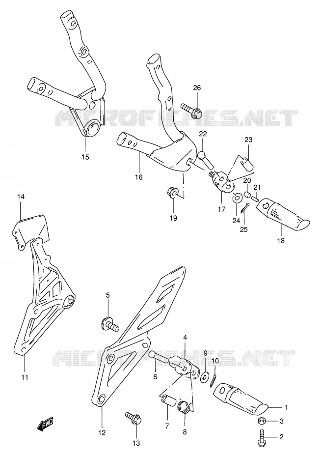 REPOSE PIED Suzuki MOTO 400 GSX-R 1990  GSX-R400RL(E30)
