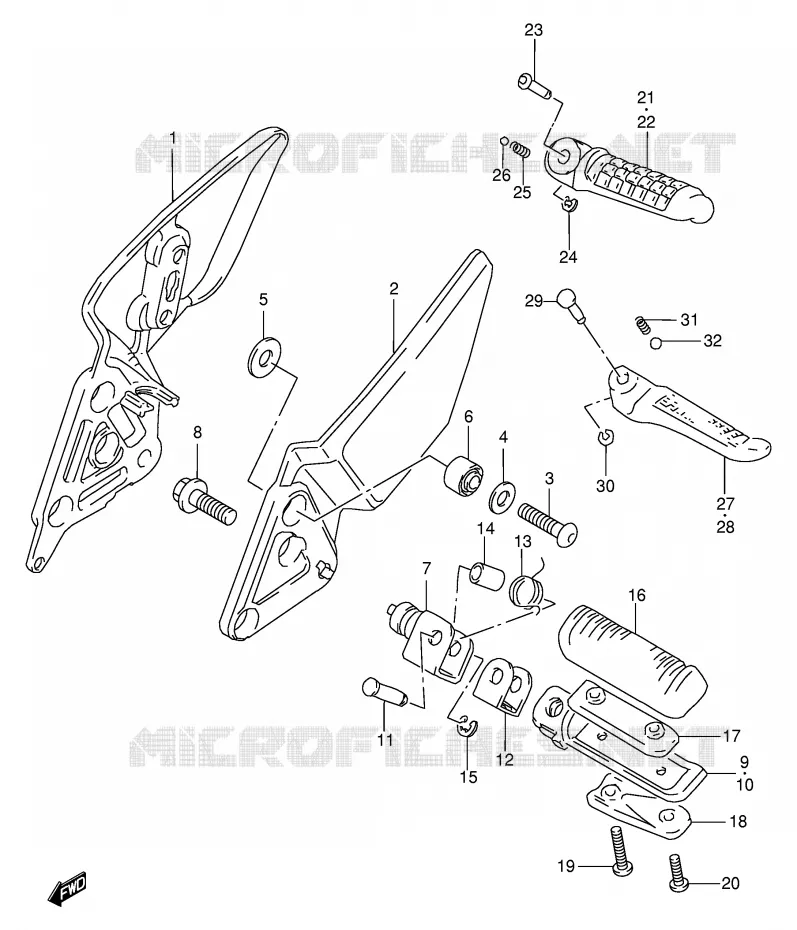 REPOSE PIED Suzuki MOTO 600 BANDIT 1999  GSF600UX(E2)