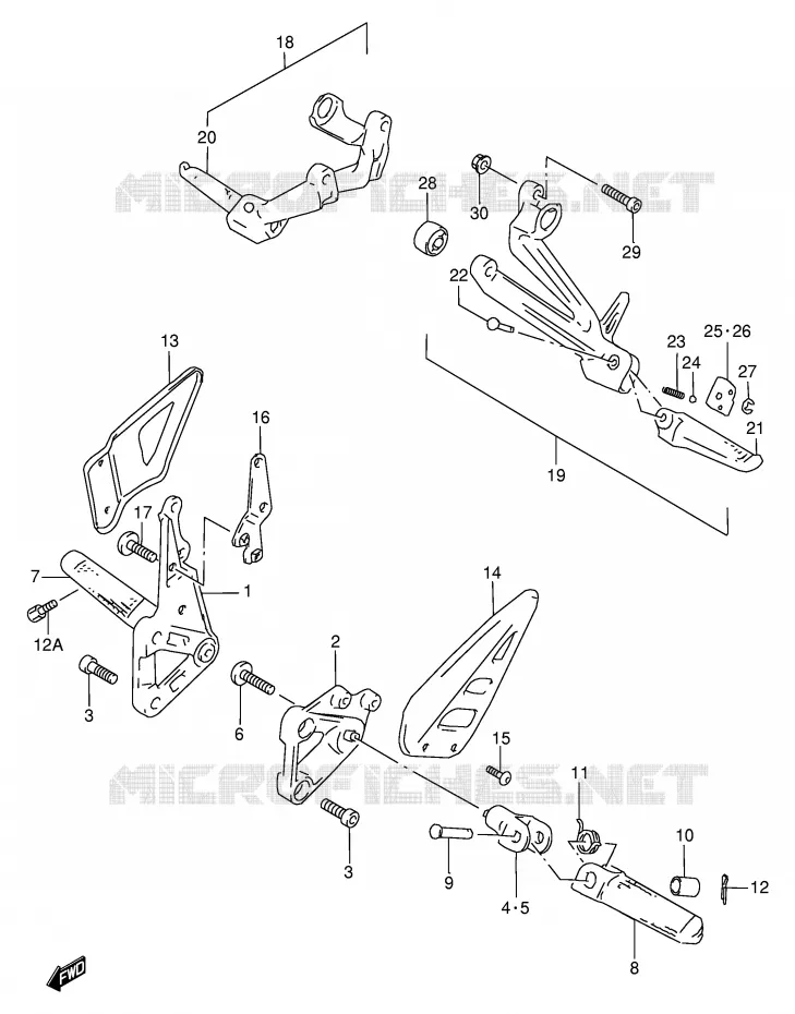 REPOSE PIED Suzuki MOTO 750 GSX-R 1998  GSX-R750W(E2)