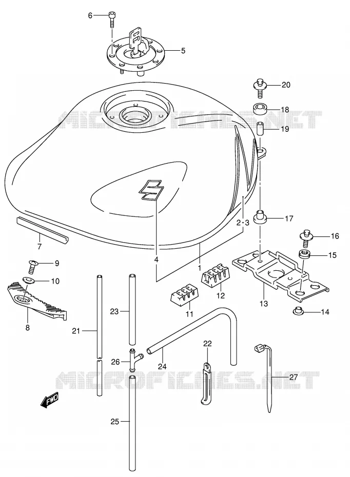 RESERVOIR D'ESSENCE (GSF600ZK4) Suzuki MOTO 600 BANDIT 2000  GSF600UY(E2)