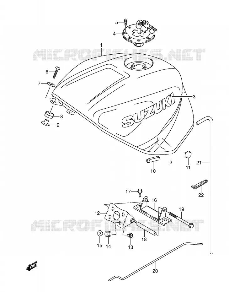 RESERVOIR D'ESSENCE (GSX-R600K3) Suzuki MOTO 600 GSX-R 2003  GSX-R600K3(E2)