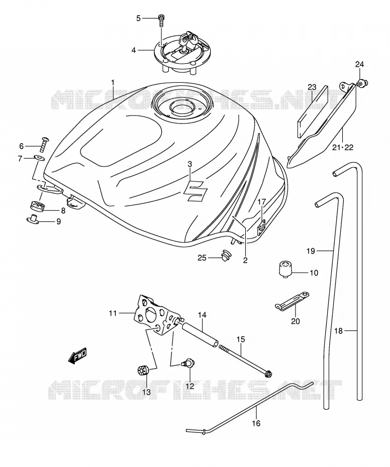 RESERVOIR D'ESSENCE (GSX-R750K5) Suzuki MOTO 750 GSX-R 2005  GSX-R750XK5(E2)