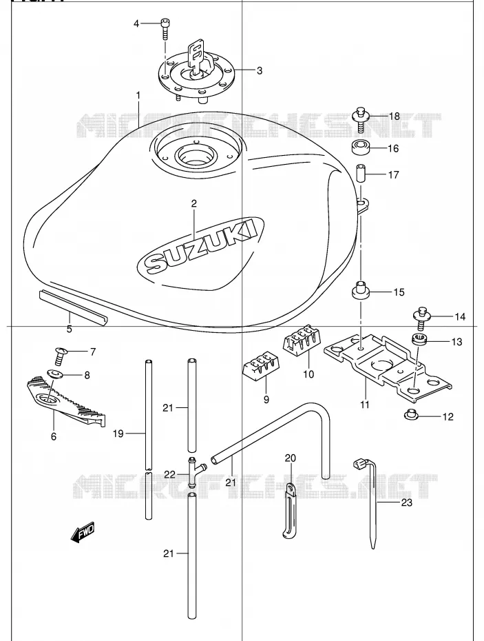 RESERVOIR D'ESSENCE (MODELE K1) Suzuki MOTO 1200 BANDIT 2005  GSF1200K5(E2)
