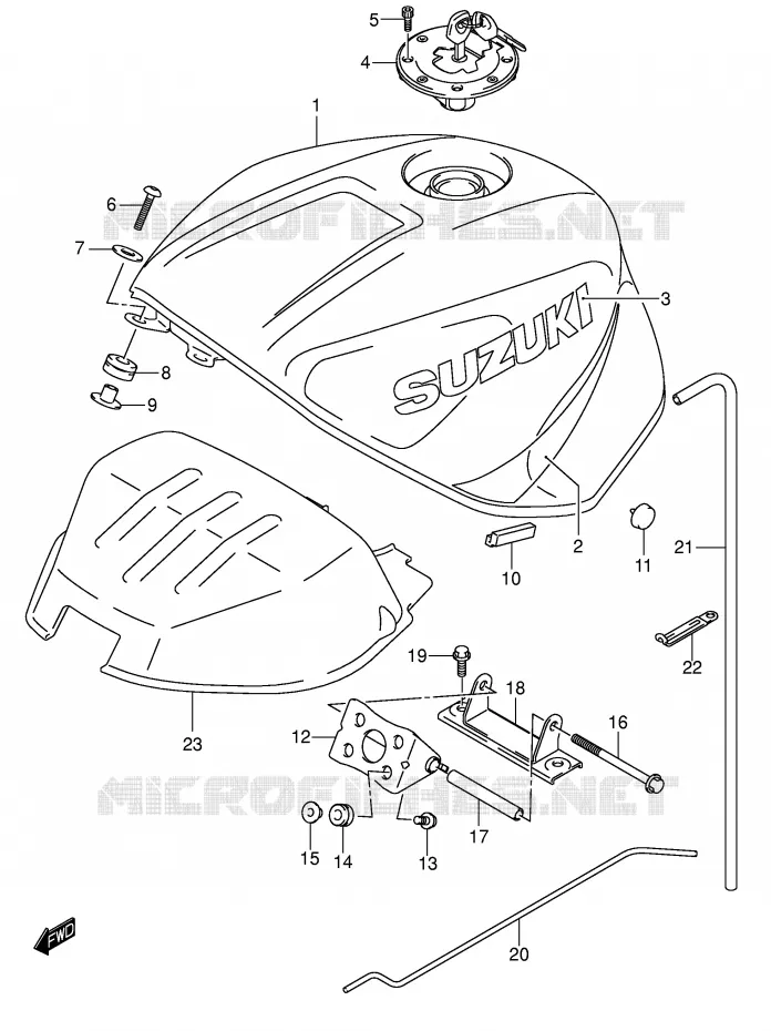 RESERVOIR D'ESSENCE (MODELE K1) Suzuki MOTO 600 GSX-R 2002  GSX-R600U1K2(E2)