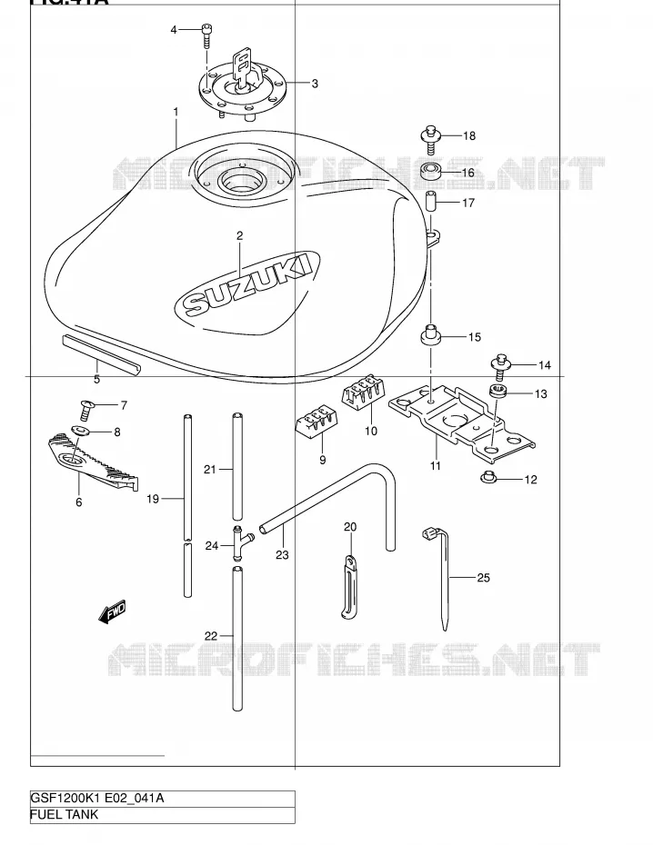 RESERVOIR D'ESSENCE (MODELE K2/K3) Suzuki MOTO 1200 BANDIT 2002  GSF1200K2(E2)