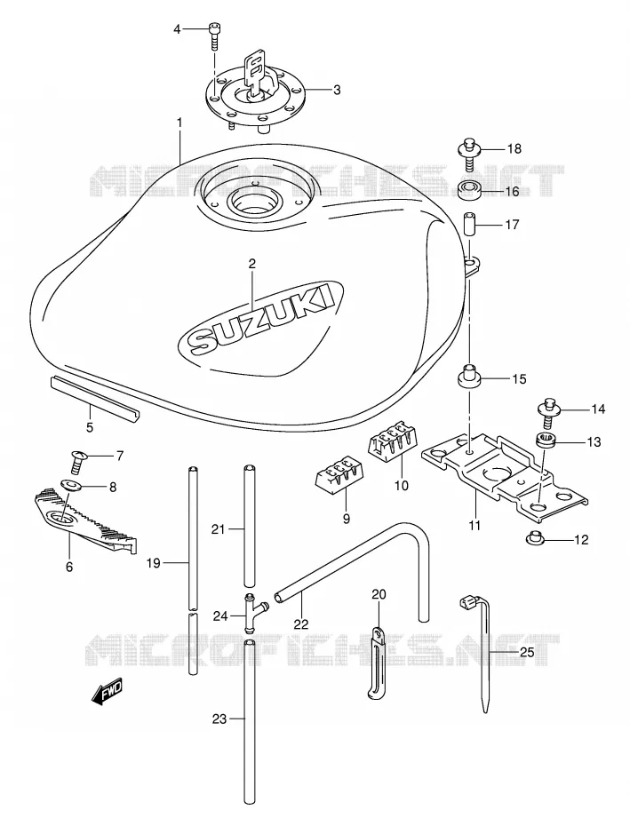 RESERVOIR D'ESSENCE (MODELE K3) Suzuki MOTO 600 BANDIT 2002  GSF600K2(E2)