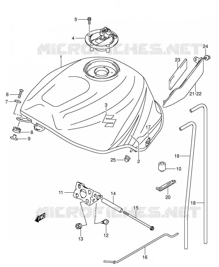 RESERVOIR D'ESSENCE (MODELE K4) Suzuki MOTO 600 GSX-R 2004  GSX-R600U2K4(E2)
