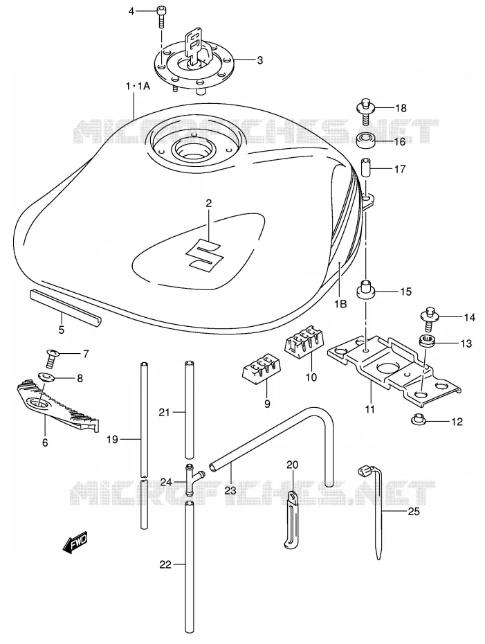 RESERVOIR D'ESSENCE (MODELE K5) Suzuki MOTO 1200 BANDIT 2002  GSF1200SK2(E2)