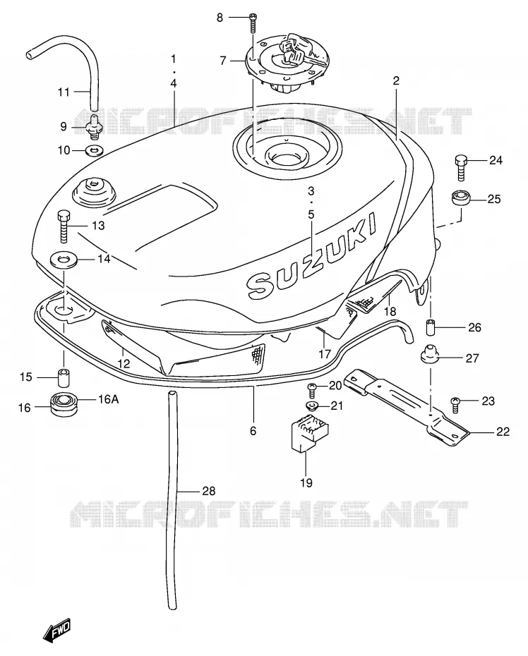 RESERVOIR D'ESSENCE (MODELE N) Suzuki MOTO 400 GSX-R 1991  GSX-R400RM(E30)