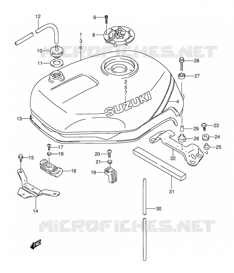 RESERVOIR D'ESSENCE (MODELE P/R) Suzuki MOTO 1100 GSX-R 1995  GSX-R1100WS(E28)