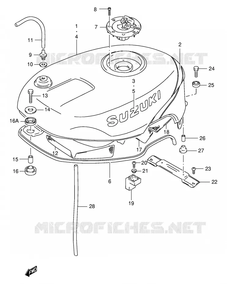 RESERVOIR D'ESSENCE (MODELE P/R) Suzuki MOTO 400 GSX-R 1994  GSX-R400RR(E30)