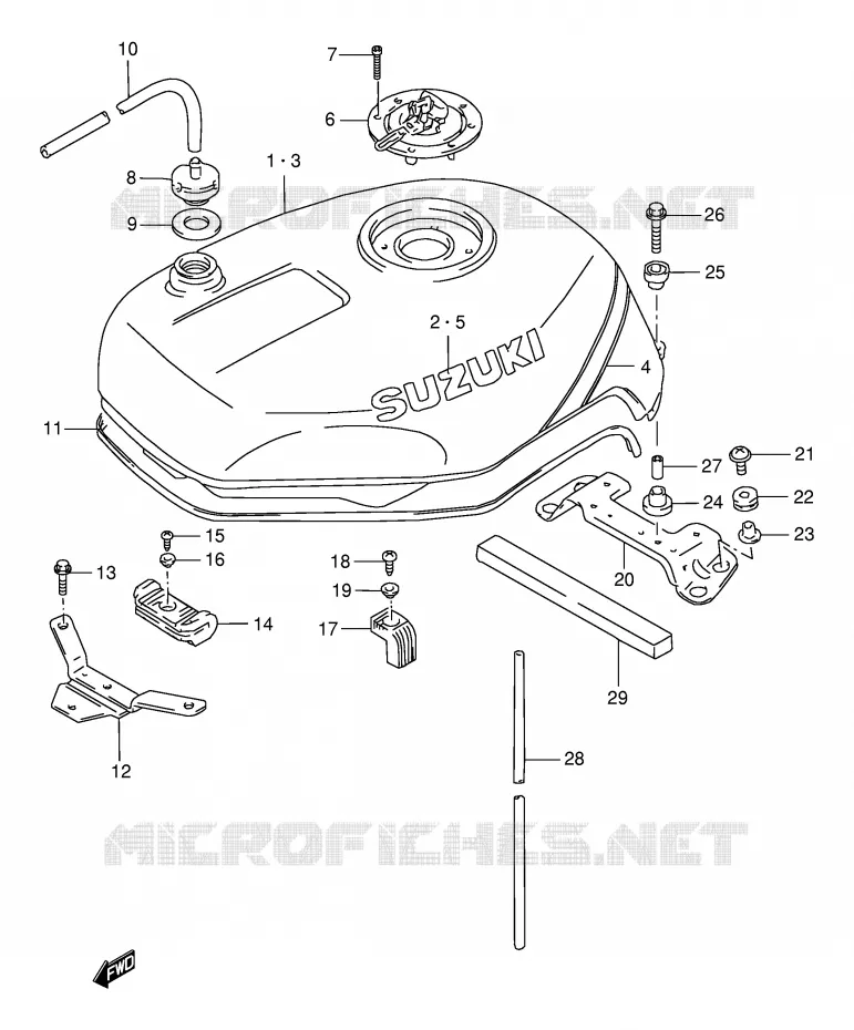 RESERVOIR D'ESSENCE (MODELE P) Suzuki MOTO 1100 GSX-R 1998  GSX-R1100WW(E2)